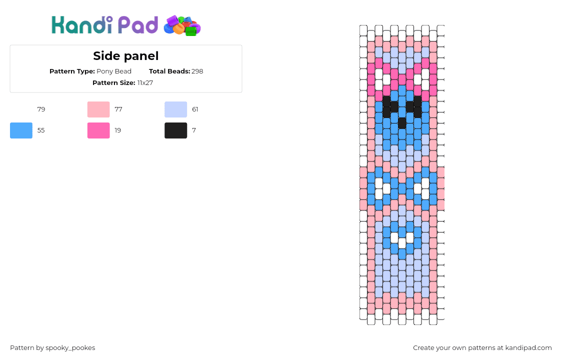 Side panel - Pony Bead Pattern by spooky_pookes on Kandi Pad - 