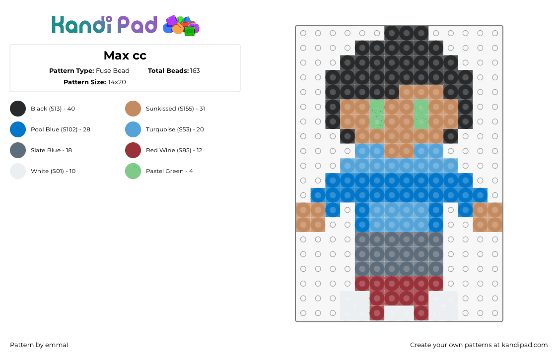 Max cc - Fuse Bead Pattern by emma1 on Kandi Pad - 