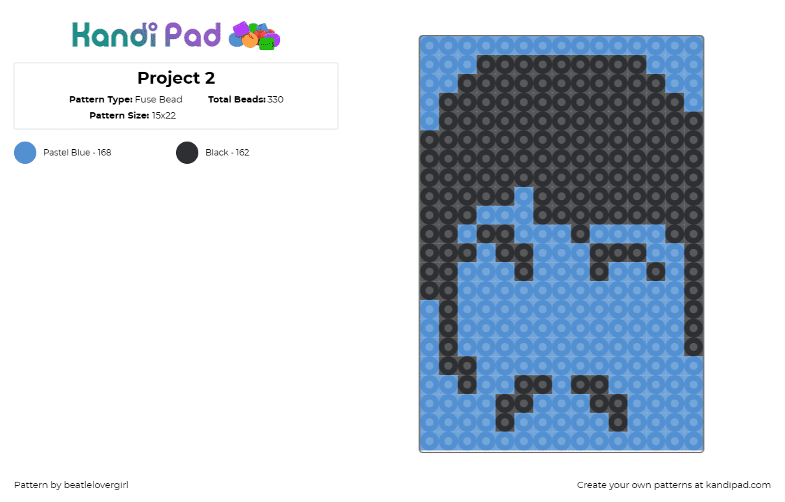 Project 2 - Fuse Bead Pattern by beatlelovergirl on Kandi Pad - mustache