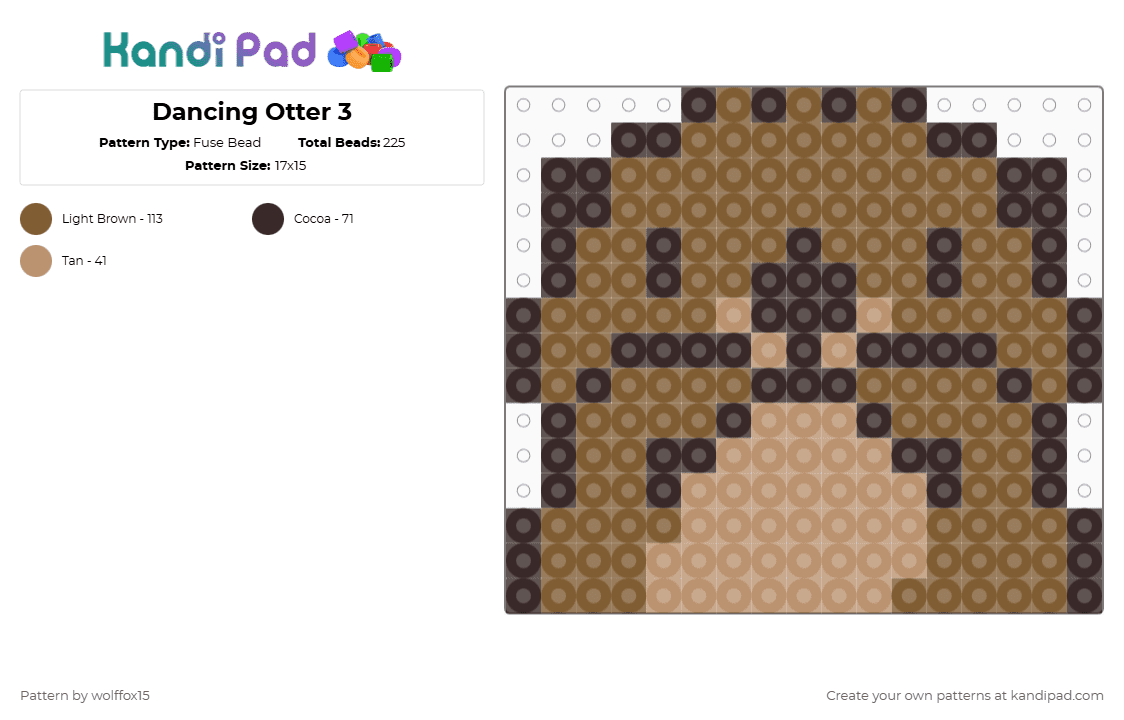 Dancing Otter 3 - Fuse Bead Pattern by wolffox15 on Kandi Pad - tan,order,dancing,otter