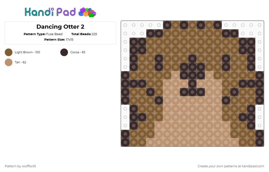 Dancing Otter 2 - Fuse Bead Pattern by wolffox15 on Kandi Pad - tan,order,dancing,otter
