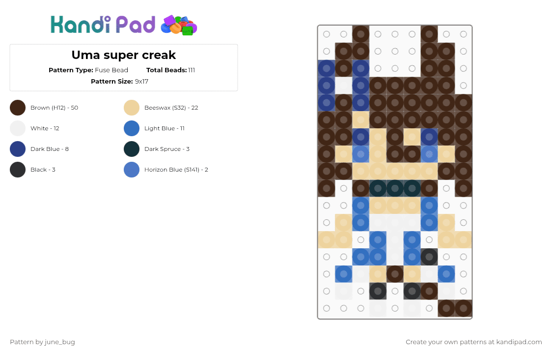Uma super creak - Fuse Bead Pattern by june_bug on Kandi Pad - brown