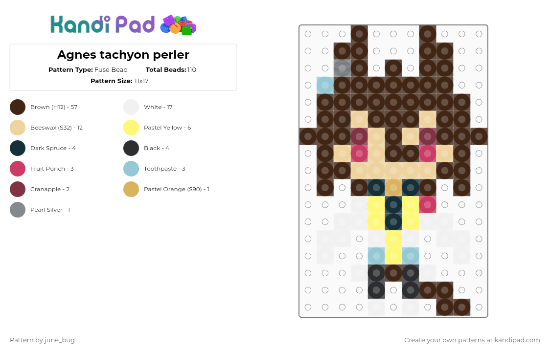 Agnes tachyon perler - Fuse Bead Pattern by june_bug on Kandi Pad - beige,brown