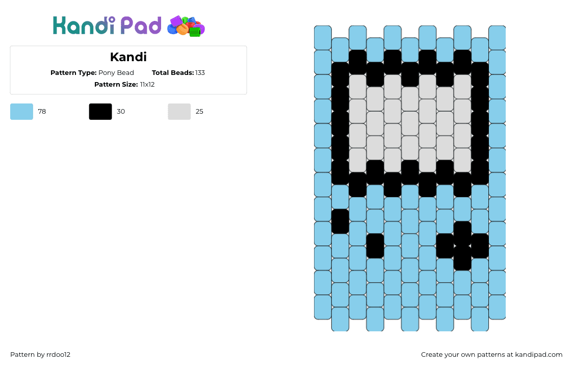 Kandi - Pony Bead Pattern by rrdoo12 on Kandi Pad - gameboy,nintendo,video game,retro,classic,console,light blue,gray