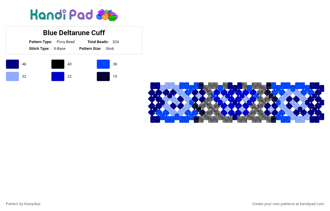 Blue Deltarune Cuff - Pony Bead Pattern by theeyokai on Kandi Pad - ballet, blue, butterfly, chapter 5, deltarune, flower, integrity, purple
