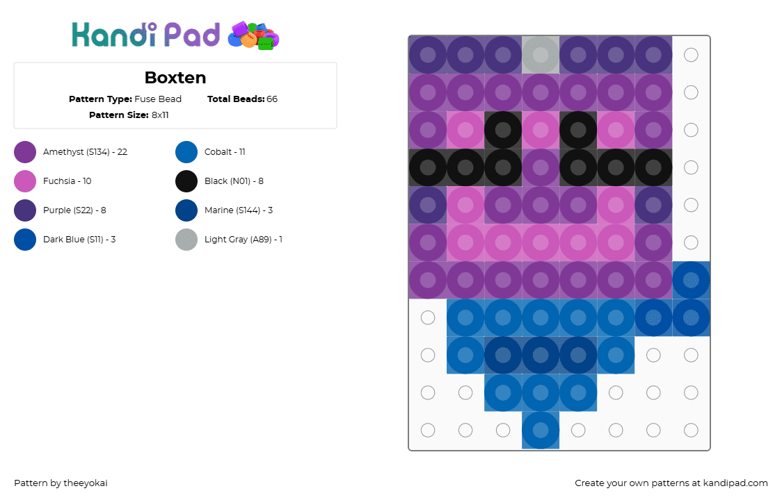 Boxten - Fuse Bead Pattern by theeyokai on Kandi Pad - pink,blue,boxten,dandys world,roblox