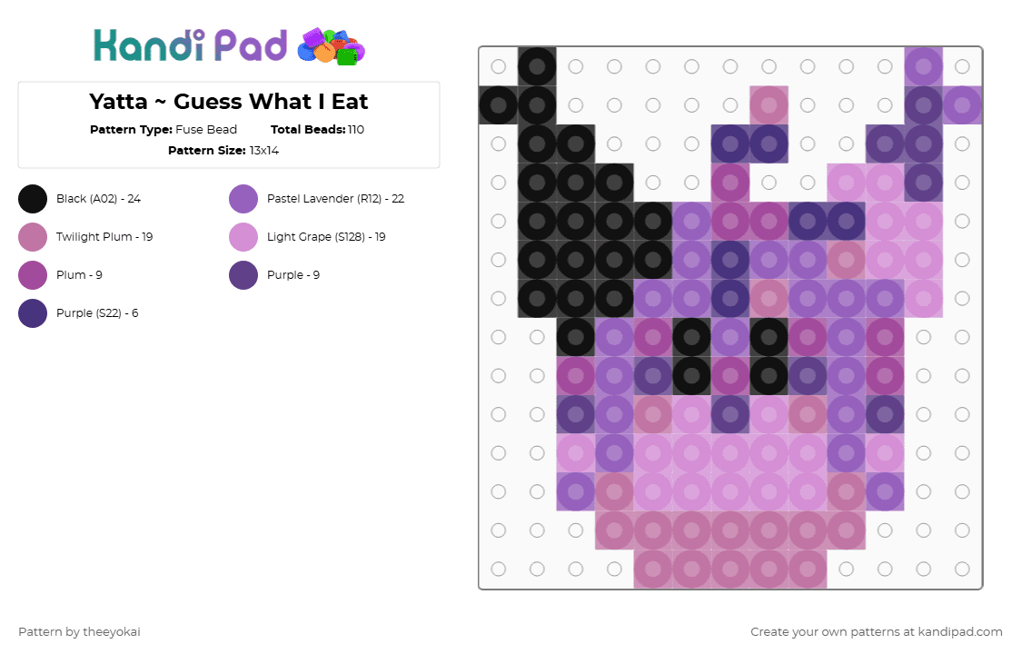 Yatta ~ Guess What I Eat - Fuse Bead Pattern by theeyokai on Kandi Pad - pink,yatta,dandys world,skin