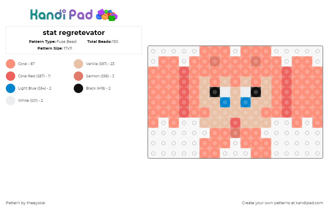 stat regretevator - Fuse Bead Pattern by theeyokai on Kandi Pad - stat,regretevator,roblox,npc,character,head,video game,pink