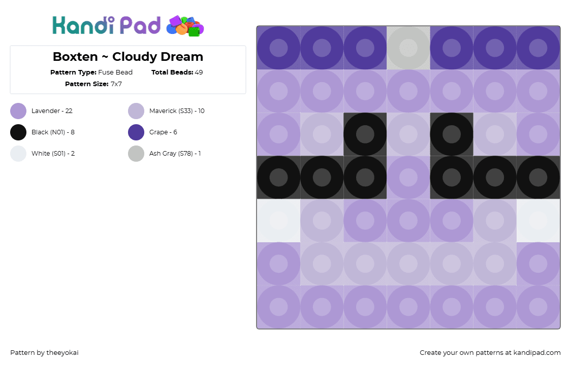 Boxten ~ Cloudy Dream - Fuse Bead Pattern by theeyokai on Kandi Pad - pink,boxten,dandys world,roblox