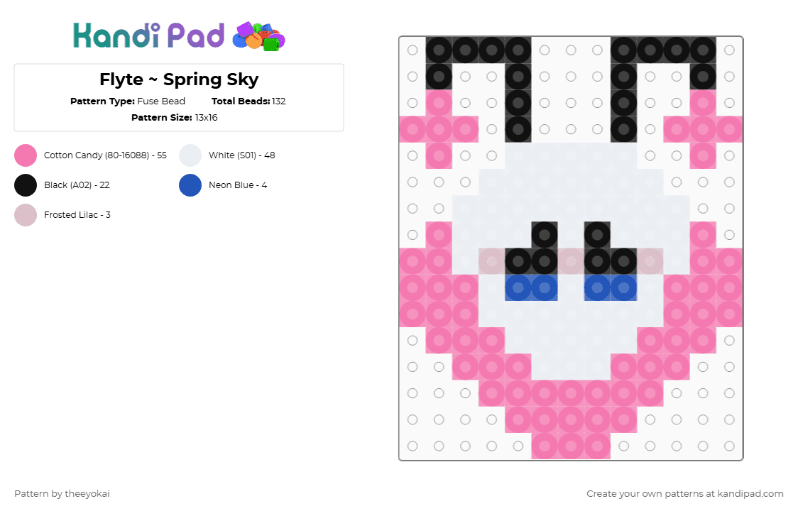 Flyte ~ Spring Sky - Fuse Bead Pattern by theeyokai on Kandi Pad - pink,flyte,roblox,dandys world,butterfly
