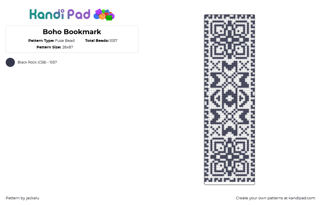 Boho Bookmark - Fuse Bead Pattern by jackalu on Kandi Pad - 