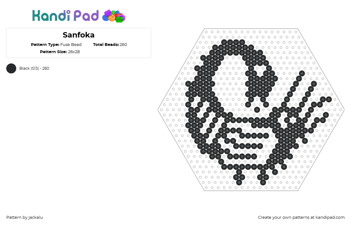 Sanfoka - Fuse Bead Pattern by jackalu on Kandi Pad - sanfoka,symbol,bird,black