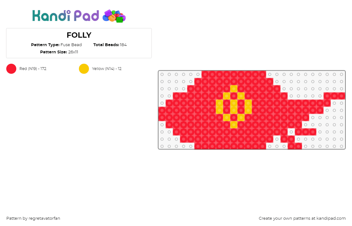 FOLLY - Fuse Bead Pattern by regretavatorfan on Kandi Pad - folly