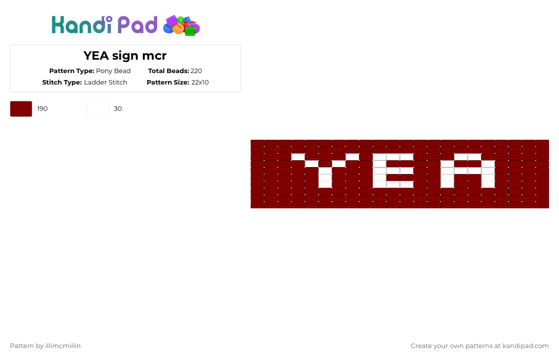 YEA sign mcr - Pony Bead Pattern by illimcmillin on Kandi Pad - brown,mcr,mychemicalromance,gerardway,mikeyway,frankiero,raytoro,theblackparade,emo