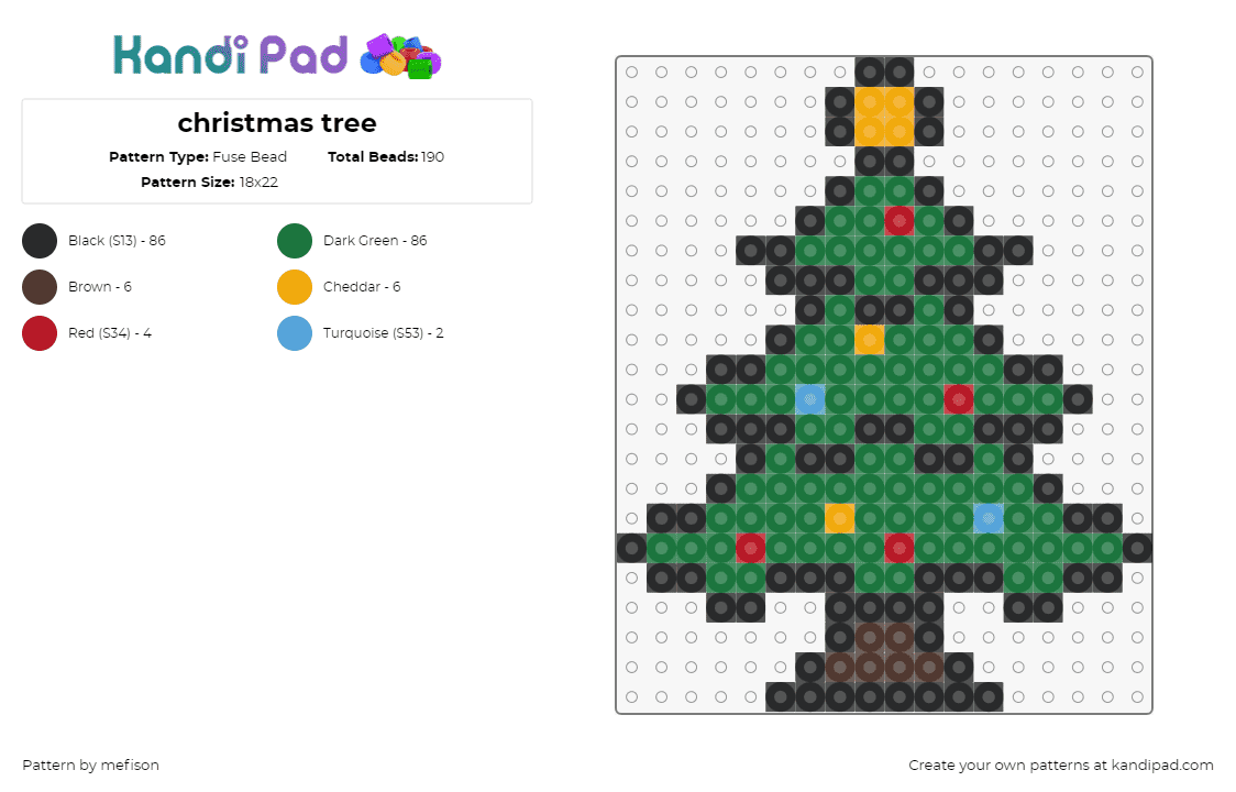 christmas tree - Fuse Bead Pattern by mefison on Kandi Pad - tree,christmas,pine,ornaments,festive,holiday,green