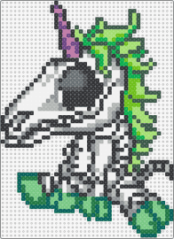 Skelecorn - skeleton,unicorn,cute,spooky,horse,animal,whimsical,fantasy,green,gray,white