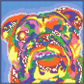 Colorful Bulldog - bulldog,dog,colorful,portrait,pattern-from-image