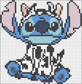 Cow Stitch - stitch,costume,cow,disney,character,animal,cute,farm,costume,white,blue,teal