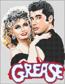 GREASE - grease,musical,logo,movie,poster,portrait,black,red,tan