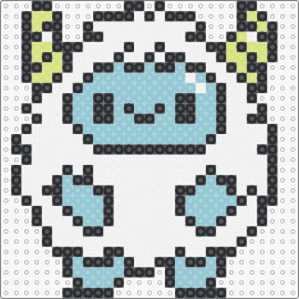 Abominable - abominable snowman,yeti,cute,fluffy,smile,horns,white,light blue