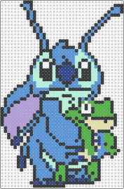 Stitch Frog - stitch,lilo and stitch,disney,frog,animation,alien,character,movie,blue,green