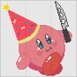 Party Time Kirby with Knife - kirby,nintendo,party,cute