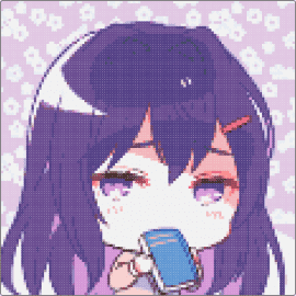 DDLC Yuri - yuri,ddlc,doki doki literature club,video game,character,purple