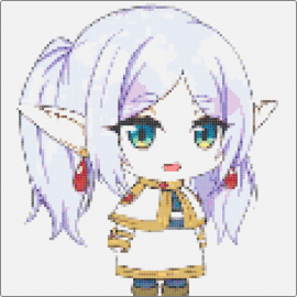 Frieren chibi 4x4 - frieren,beyond journeys end,character,chibi,manga,elf,white