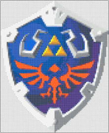 Hylian Shield L - hylian shield,legend of zelda,video game,blue,red,gray