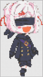 Natsuki 9s - 9s,nier automata,character,blindfold,video game,chibi,pink,black