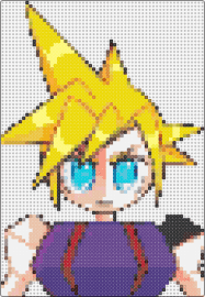 Final Fantasy VII Cloud - cloud,final fantasy,geometric,video game,character,blonde,yellow,purple