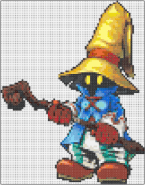 FFIX Vivi - vivi ornitier,black mage,final fantasy,character,video game,staff,hat,yellow,blue,red