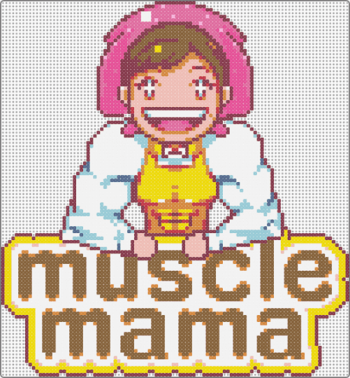 muscle mama - brown,yellow,tan,pink