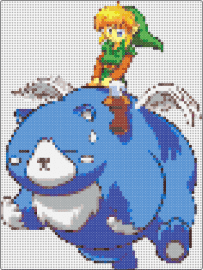 Link & Moosh - moosh,lionk,legend of zelda,video game,blue,green