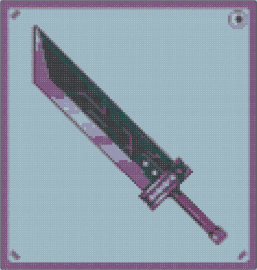 buster blade(lazy to remove border) - buster sword,final fantasy,weapon,video game,purple,teal