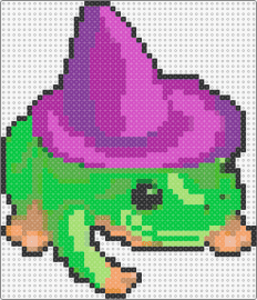 Witch frog - forg,witch,hat,amphibian,animal,costume,halloween,cute,purple,green