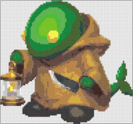 Tonberry - tonberry,final fantasy,character,video game,lantern,green,tan,yellow