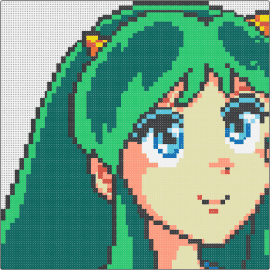 Lum (Urusei Yatsura) - lum,urusei yatsura,portrait,manga,green,tan