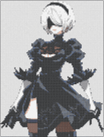 2B Nier - 2b,nier automata,character,video game,black