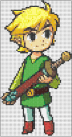 Minish Cap Link - link,legend of zelda,character,video game,sword,blonde,green,yellow,brown