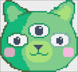 Alien bear - alien,bear,eyes,teddy,cute,smile,blush,head,green,white