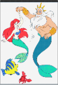 Little mermaid - ariel,king triton,little mermaid,disney,animation,movie,underwater,classic,teal,red,tan