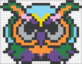 edc owl - black,orange,light blue,colorful