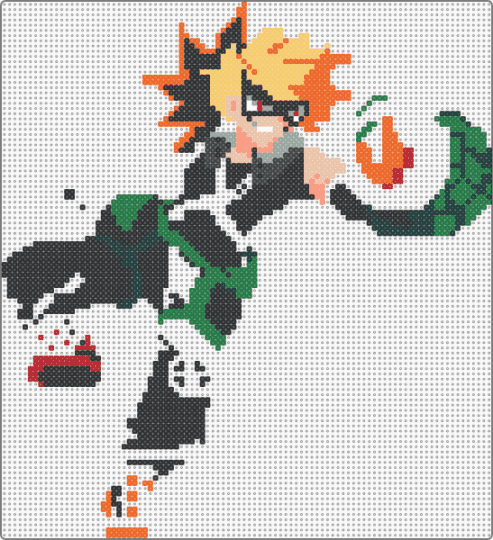 wip bakugo - black,yellow,orange,green