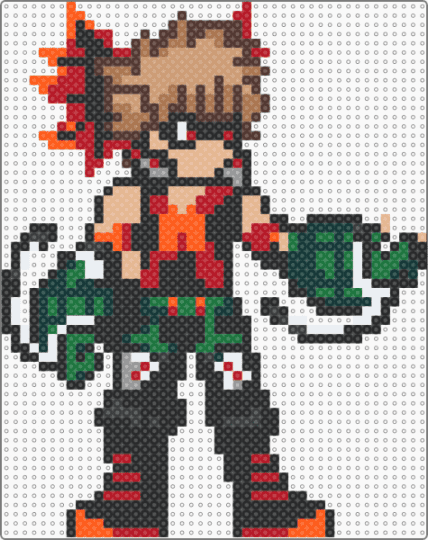 Bakugo - black,red,beige,green,colorful