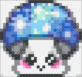 mushroom bluey - mushroom,face,cute,white,light blue