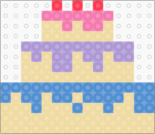 Fancy-ish bisexual cake with cherriez :P - beige,cotddessertsfancy,cake,fany,bi,bisexual,lgbtq,lgbtqia,pride
