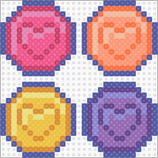 NSO KAngel magicals perler charms - purple,pink,orange,nso,needy streamer,needy streamer overload,magicals,kangel,kangle,ame,amechan