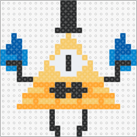 Bill cipher - bill cipher,gravity falls,character,cyclops,top hat,white,pyramid,orange,blue