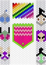 Invader zim phone bag (sides,top,bottom) - invader zim,gir,dib,gaz,bag,panels,cartoon,tv show,colorful,stripes,pink,green,purple